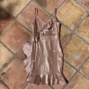 Pink sequin mini dress